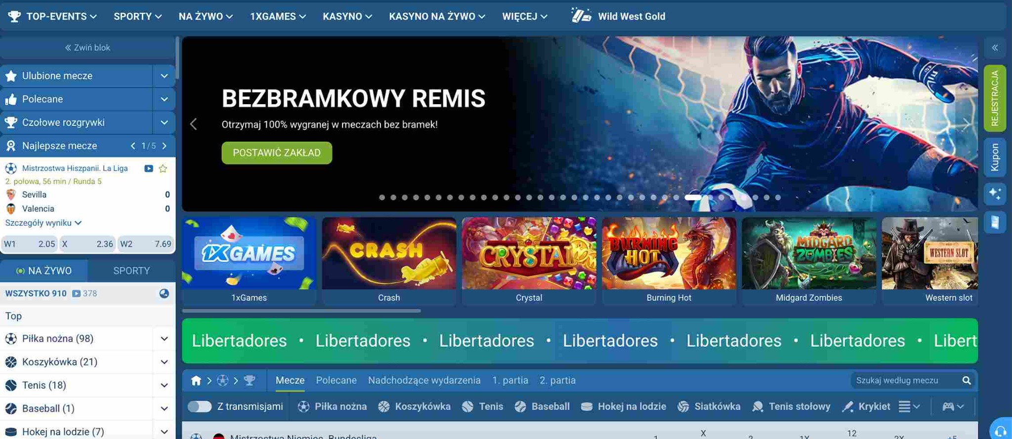 Polskojęzyczny serwis 1xBet z zakładami sportowymi, ofertą na żywo i kasynem